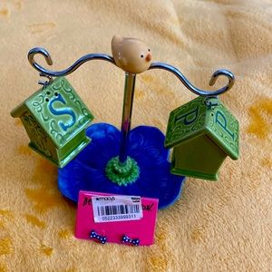 🆕 BETSEY JOHNSON Bow Polka Dot Earrings in Blue and White